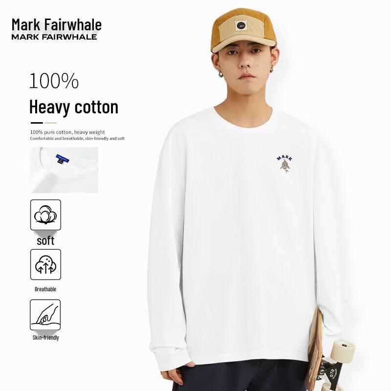 Mark Fairwhale Men's Loose-Fit Cotton Long-Sleeve T-Shirt
