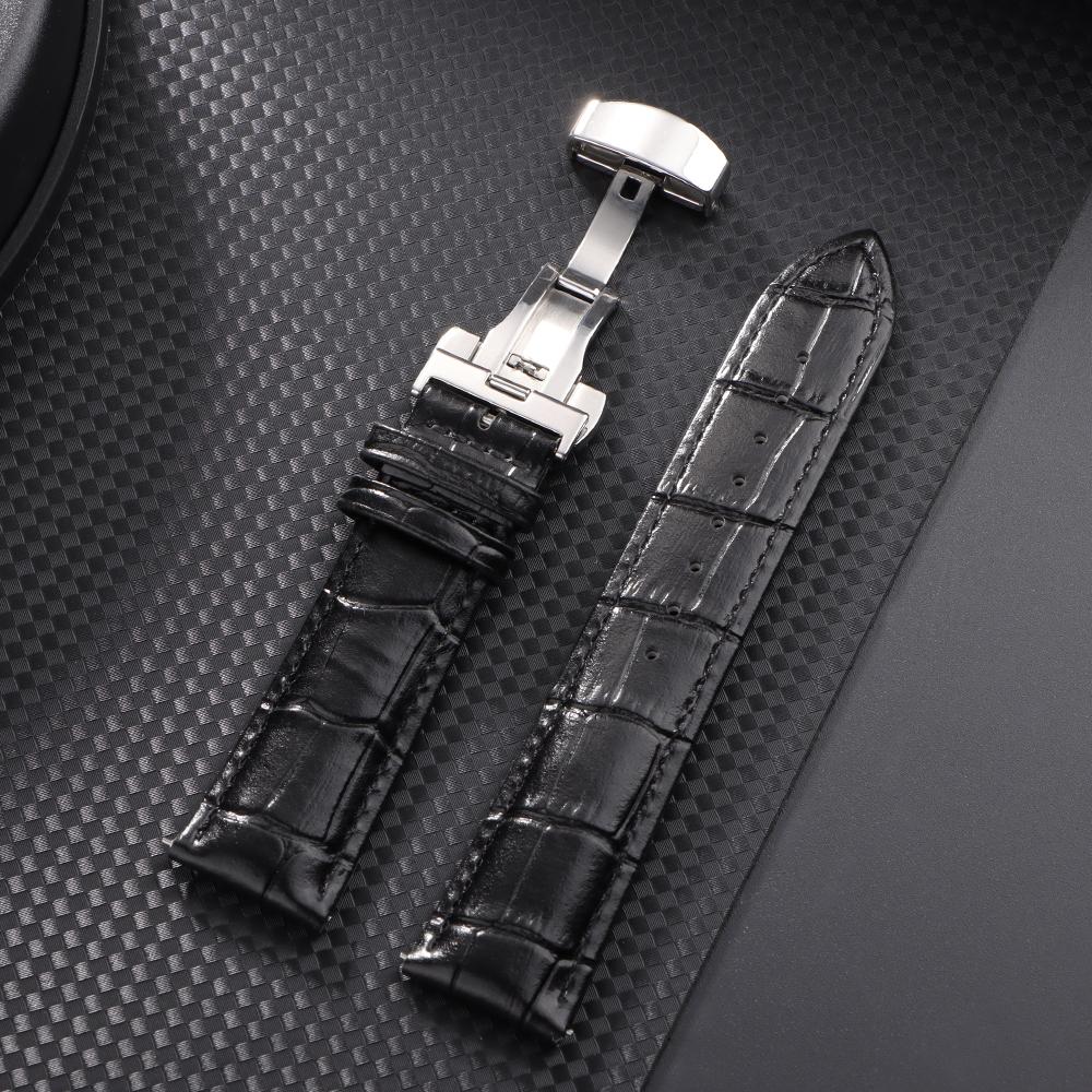 18mm 20mm 22mm 24mm Univerzálny remienok na hodinky s bambusovým vzorom pre Omega pre Seiko Príslušenstvo k remienkom na hodinky Spona motýlik pre mužov Ženy 24mm čierna