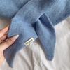 Solid Color Triangular Scarf Women Korean British Niche Small Shawl Triangle Scarf Warm Knitted Headscarf Gift Warm Neck