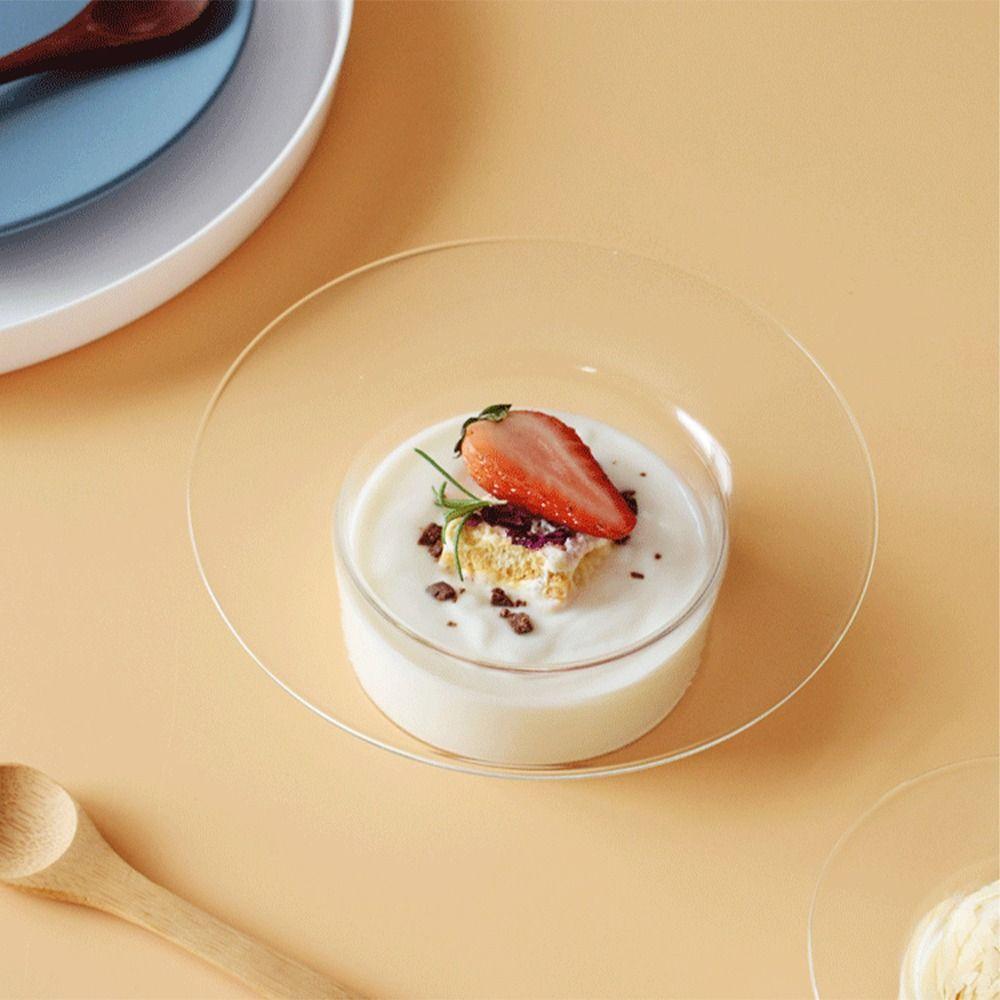 Multifunctional Transparent Glass Bowl Decorative Straw Hat Shaped Yogurt Bowl Household Juice Cup Breakfast
