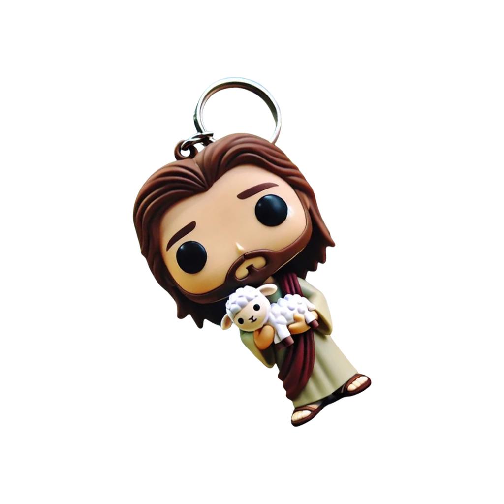 Przenośny Brelok z Figurką Jezusa Akrylowy Wykwintny Brelok z Jezusem na Klucze Torby i Dekorację Samochodu Prezent Religijny dla Wierzących