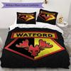 Watford FC Pattern Bedding Uilt Set Uilt Cover Pillowcase Home Decoration Birthday Gift (1 * Duvet Cover + 2 * Pillowcase Without Core)