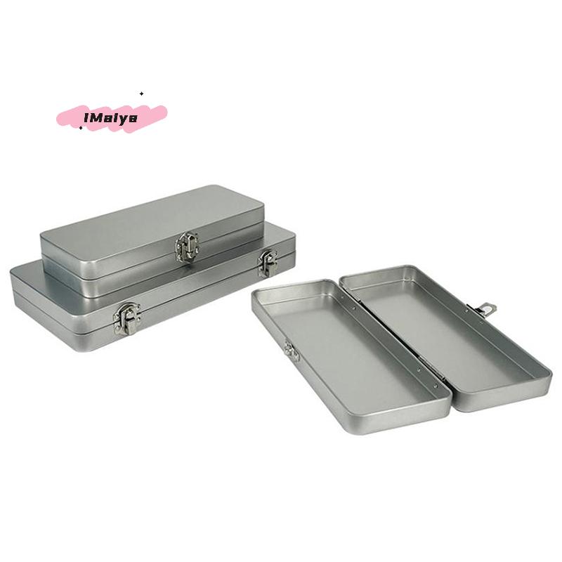 Silvery Gray Durable Metal Rectangular Storage Box with Lid for Bills Cosmetics Office Supplies Ideal for Home And Office Use