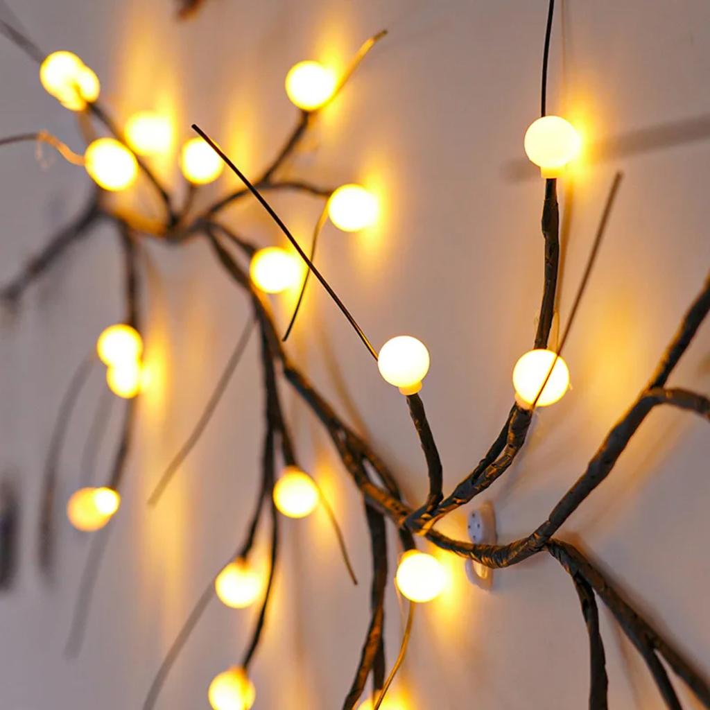 Nové 45/144 LED světelné řetězy z vinné révy Vánoční Halloweenská světelná girlanda DIY Světlo z vrbové větve Vinná réva Dekorace do pokoje na zeď na svatební oslavu