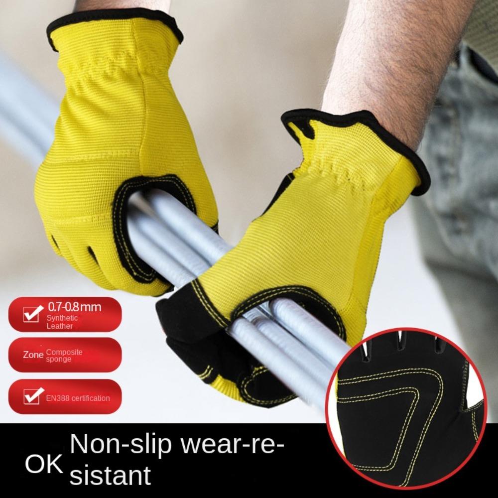 1 Pair Black Welding Protective Gloves Cowhide Heavy Duty Leather Soldering Accessory Cooking