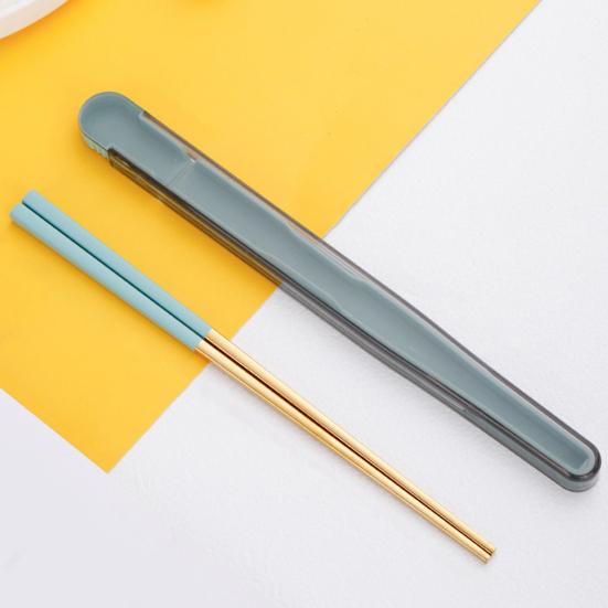 1 Zestaw Pałeczki do Jedzenia Bez BPA Antypoślizgowe Odporne na Rdzę Odporne na Korozję Polerowane na Lustro Wykałaczka do Jedzenia Pałeczki ze Stali Nierdzewnej