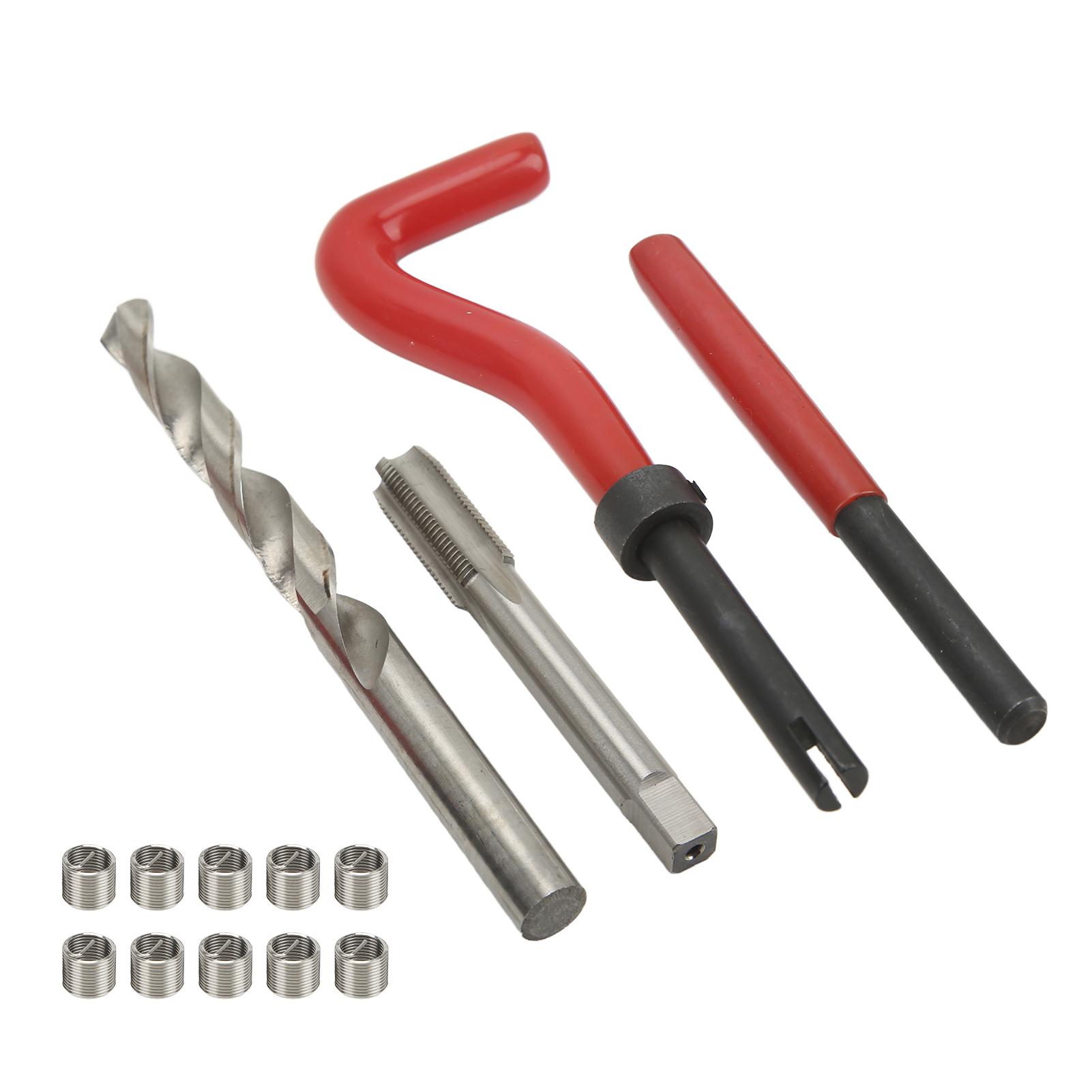 

15pcs Thread Repair Kit M10x1.0x13.5mm Metal Drill Bit Tap Threaded Inserts Installation Tool Set