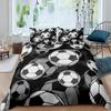 Fotbal Soft Duvet Cover Set Socer Bal Patern Sports Theme Beding Set Microfiber Colorful Grunge Style Double King Comfortable Quilt Cover