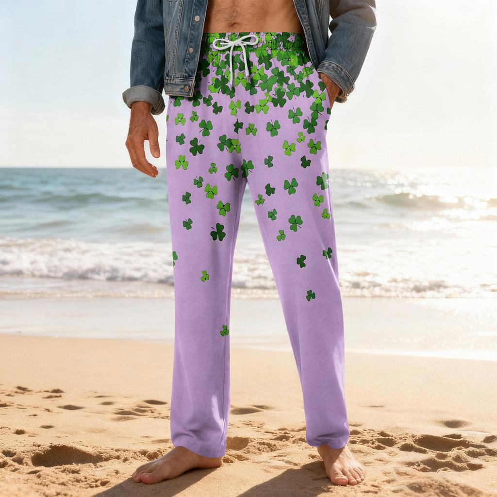 Men's Home Soft Pajama Pants Drawstring With Pockets Casual Sports Pants
