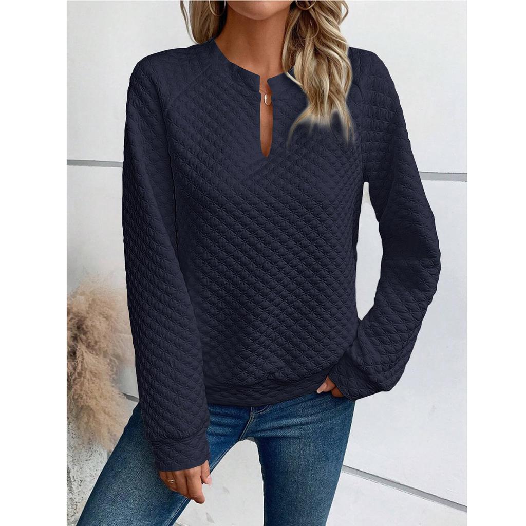 Women's Fashionable Sweatshirts Casual V Neck Pullover Tops