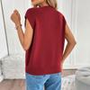 Ladies Spring and Summer New Knitwear Round Neck Sleeveless Red Jumper Cardigan