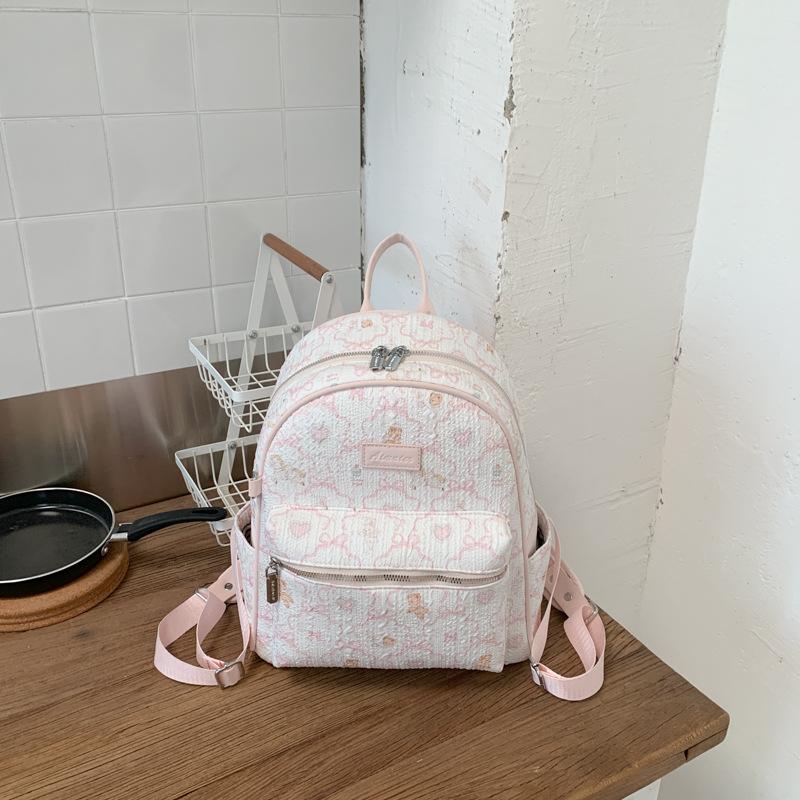 Schoolbag Korean niche cute printed backpack 1011 new large-capacity women's student class commute fashion backpack