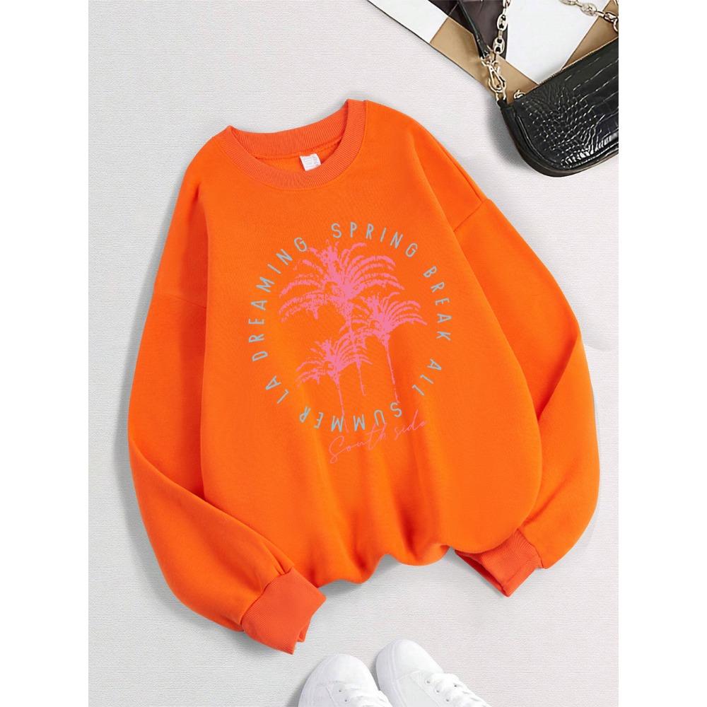South Side Vacation Prints Sweatshirt Damen Rundhals Basics Hoodie Locker Warm Pullover Herbst und Winter Lässige Damenbekleidung