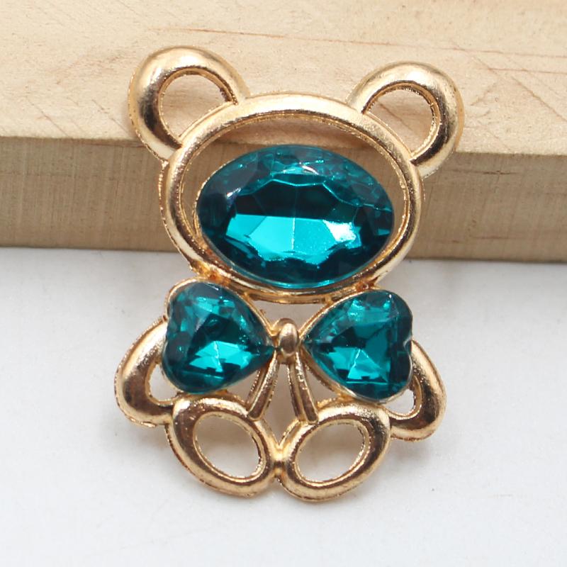 10pcs25 * 30MM Fashionable And Cute Alloy Teddy Bear DIY Accessories Hair Accessories Cartoon Phone Case Hole Shoe Accessories