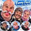 White Mustache Old Man Balaclava Face Mask Full Coverage Ski Mask Hood Winter Mask Cover  For Men