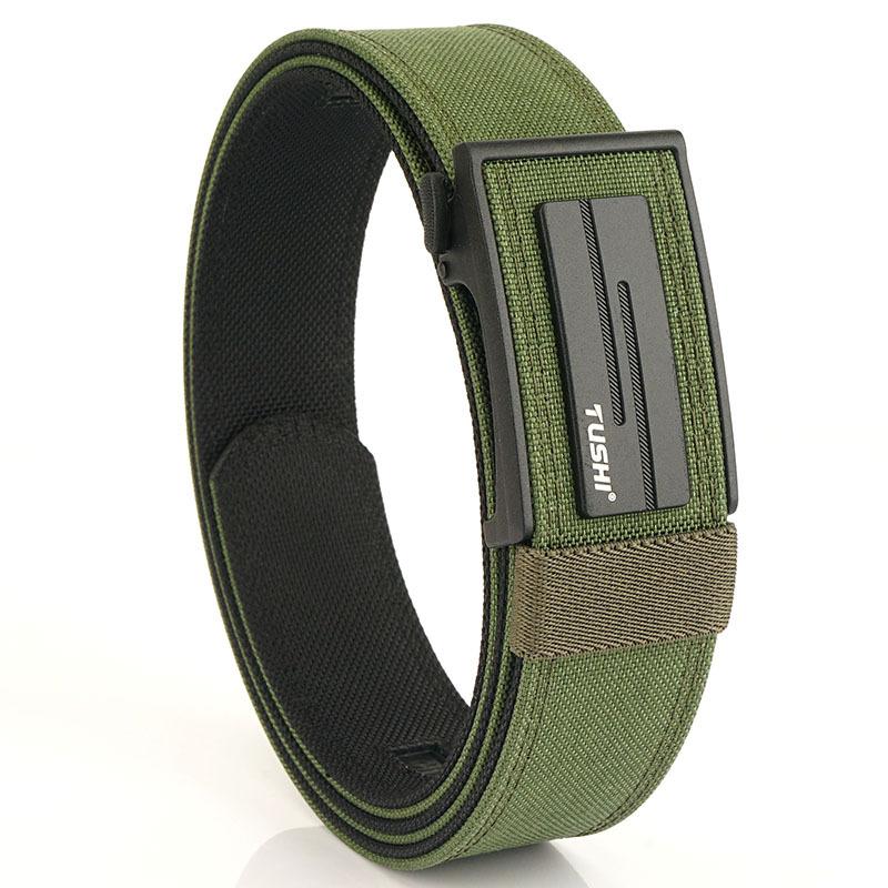 Neuer Pendlergürtel für Herren mit automatischer Schnalle aus Nylon, vielseitiger, dicker Doppelschichtgürtel für die Freizeit im Freien