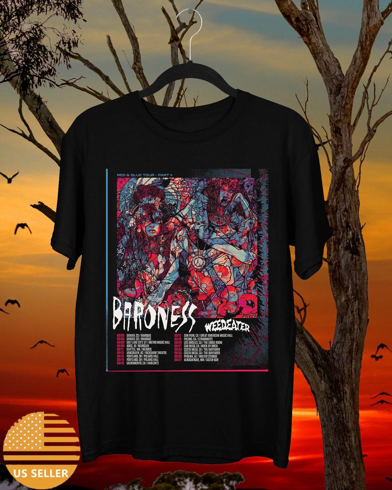 Baroness Band Red & Blue North American Tour Cotton T Shirt  Unisex T-Shirt XXXXL