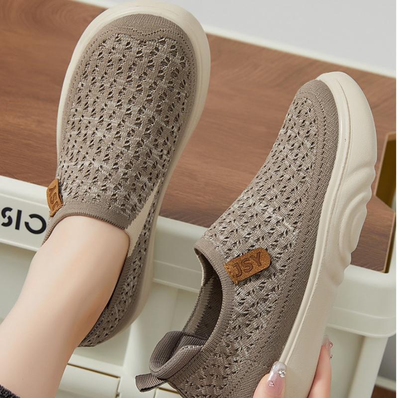 Zapatos de mujer de primavera nuevos con tejido volador, transpirables, para pies no apestosos, zapatos casuales, zapatillas de suela suave, zapatos de mujer de malla transpirable