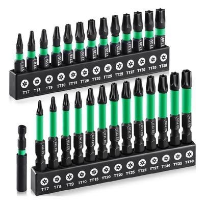 27-teiliges Industrielles Sechskant-Sicherheitsbit-Set Stahl Sortiert Magnetischer Schraubendreherbit Schlagbit-Set