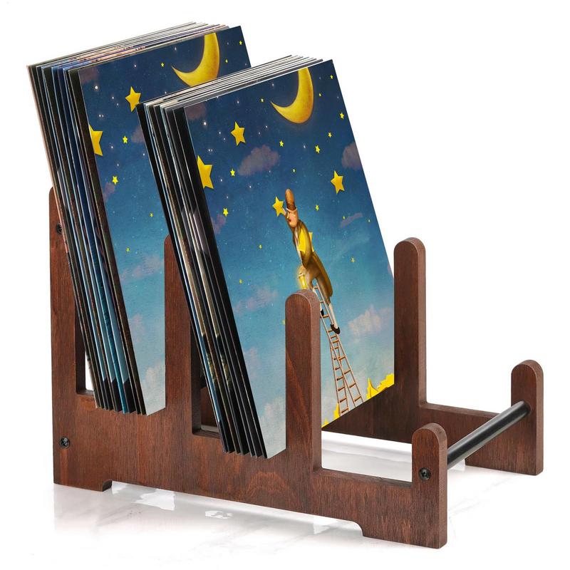 Record Storage Record Storage Rack Wooden 3-Layer Desktop Album Recipe Shelf Photo Organizer Holder For Bookstore Bookshelf