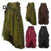 Damen Halloween Rock Cosplay Unregelmäßiger Rüschensaum Schnürung Hohe Taille Mesh Patchwork Steampunk Viktorianisch Performance Rollenspiel Fotografie Tanzen
