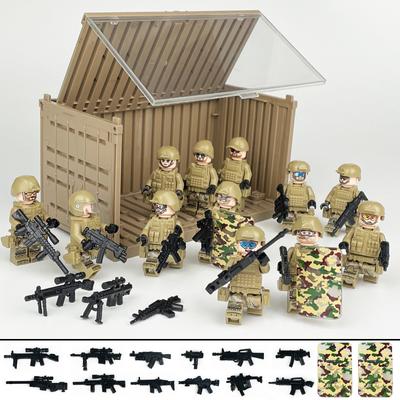 Beholder Spesialpoliti Figur Små Partikler Militær Dukke Sett Barns Monterbart Byggeklossleketøy Xiangjiang
