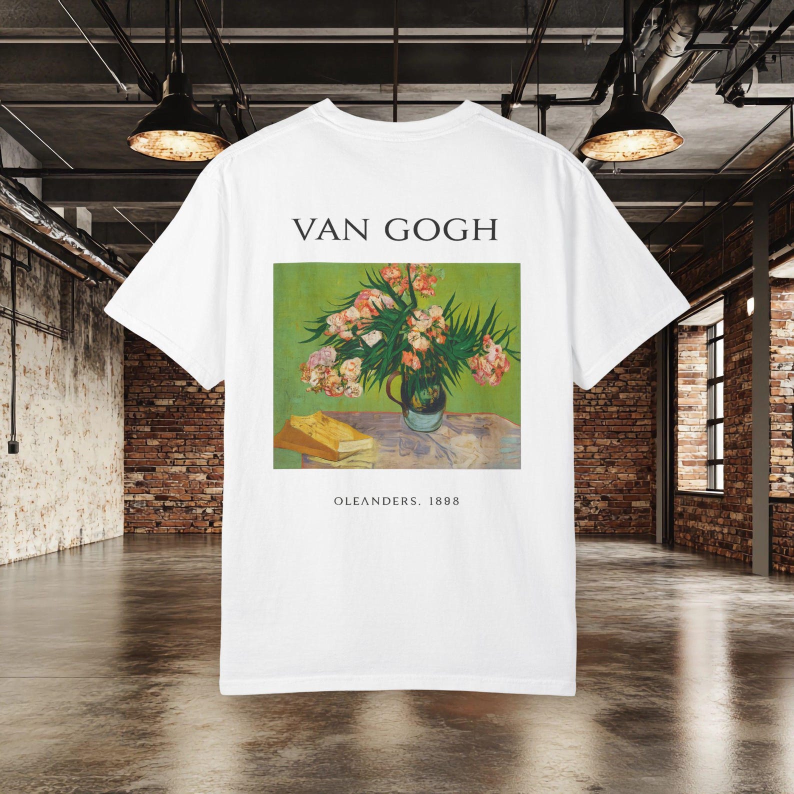 Van Gogh Oleanders Tee, Botanical ArT shirt, Floral Painting T shirt, Cottagecore Flower Lover Gift, Museum Art Tee S