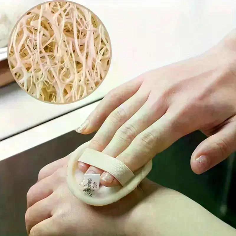 3 Stück Luffa-Handschuh Gesichtswasch-Reinigungstuch Peeling-Schwamm Tiefenreinigung Make-up-Entferner Gesichtsreinigungspad
