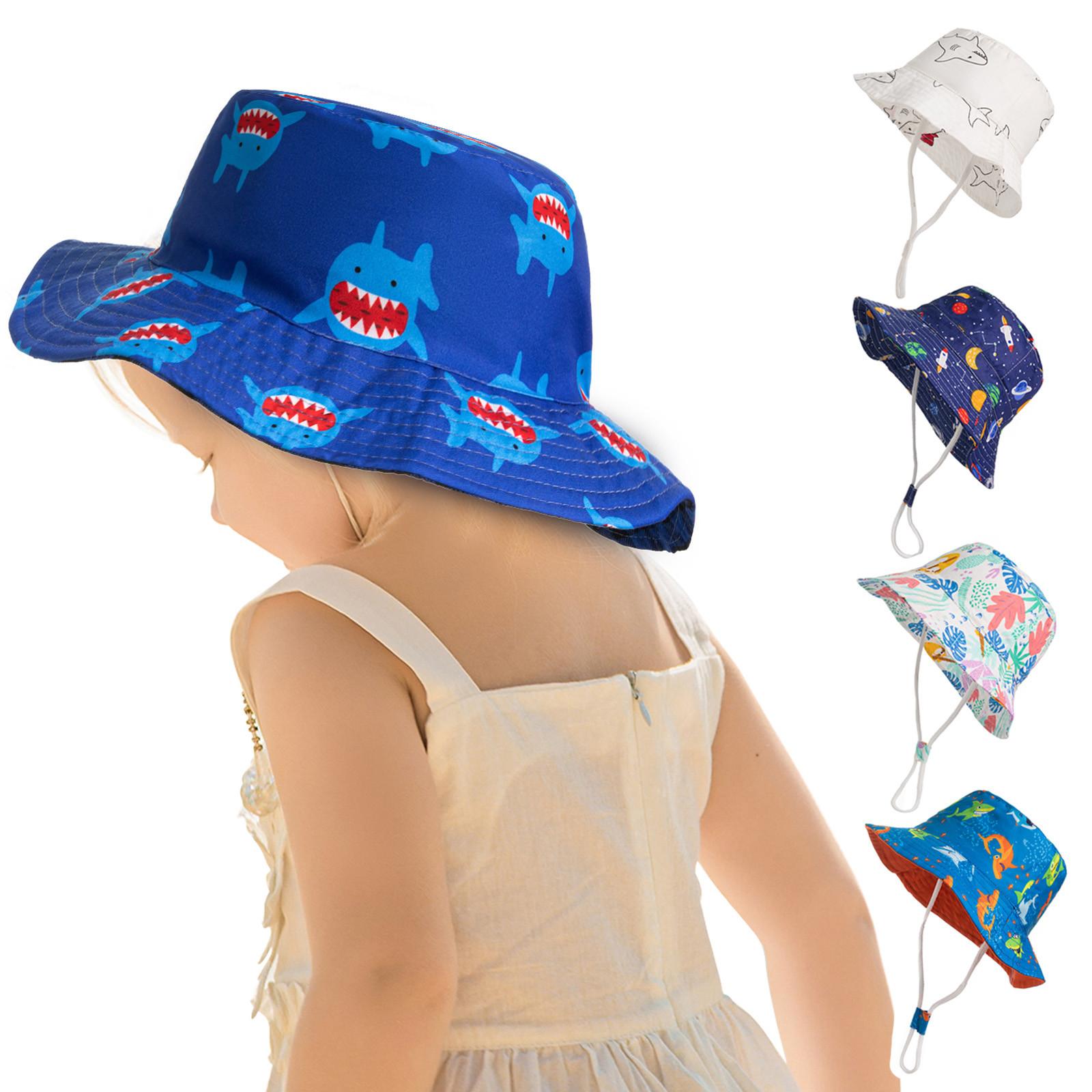 

Printed Basin Baby Hat Sunshade Children Fisherman Hat Seaside Sunscreen Hat