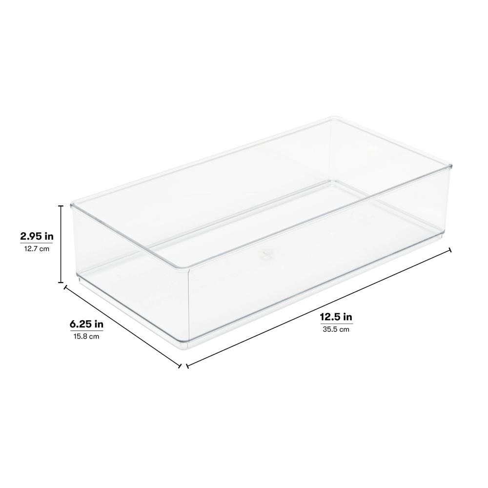 4 Pack Wide XL Drawer Organizer Clear Cabinet Insert Storage Solutions Kitchen Bathroom Pantry Decluttering Easy Visibility