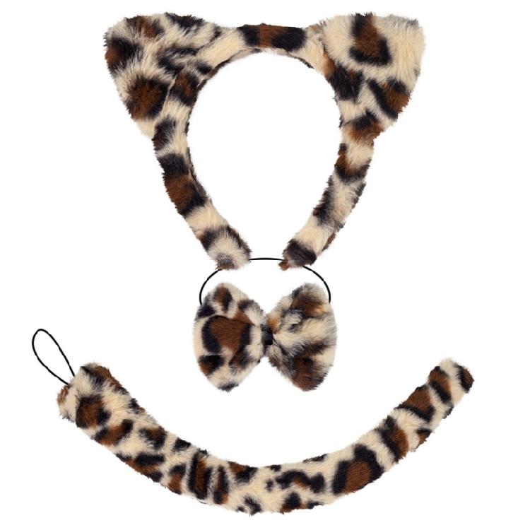 Kids Animal Costume Cats Ears Headband Bowtie Tutu Skirt Tail Set Cats Costumes Accessories for Halloween Party Decors