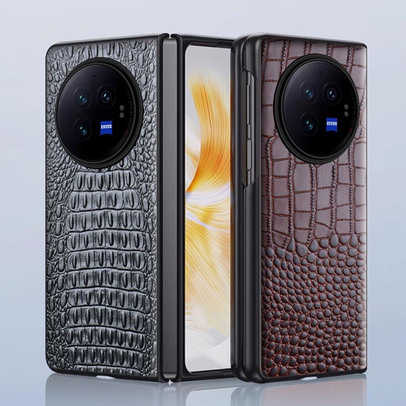 Wobiloo Luxury Brand Leather Genuine Leather Phone Cases For Vivo X Fold3 Fold 3 Pro Case Back Cover Bag