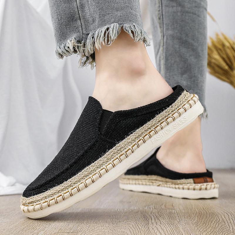 Linen Sewing Men's Casual Shoes Comfy Lightweight Summer Loafers Men Espadrilles Flat Slip-on Driving Shoes Man  Fishermen Shoes