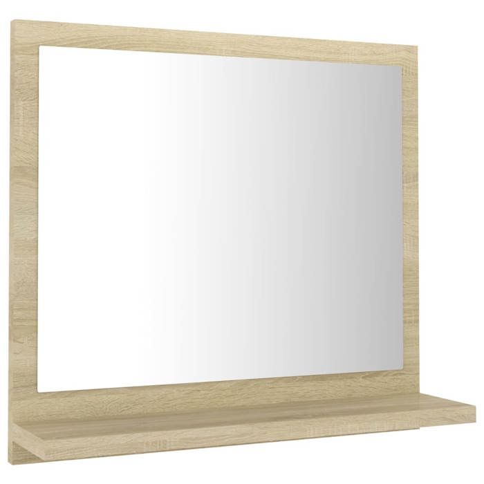 VidaXL Miroir de Salle de Bain, Miroir de Maquillage, Miroir de Courtoisie, Décoration Maison Intérieur, Chêne Sonoma Bois 804556