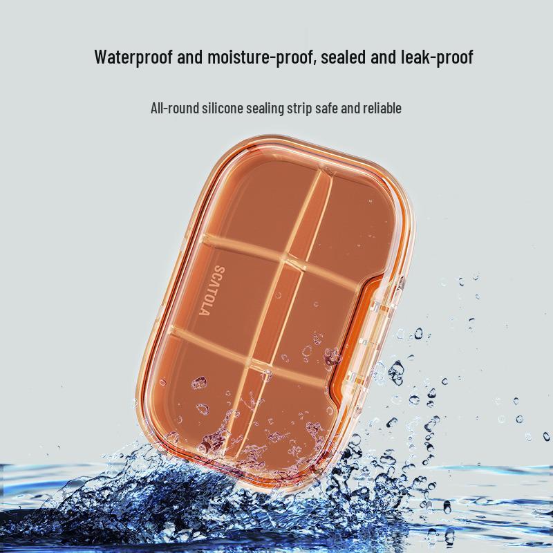 Bärbar Mini Pillerdosa med Flera Fack: Damm- och fuktsäker för handbagageförvaring