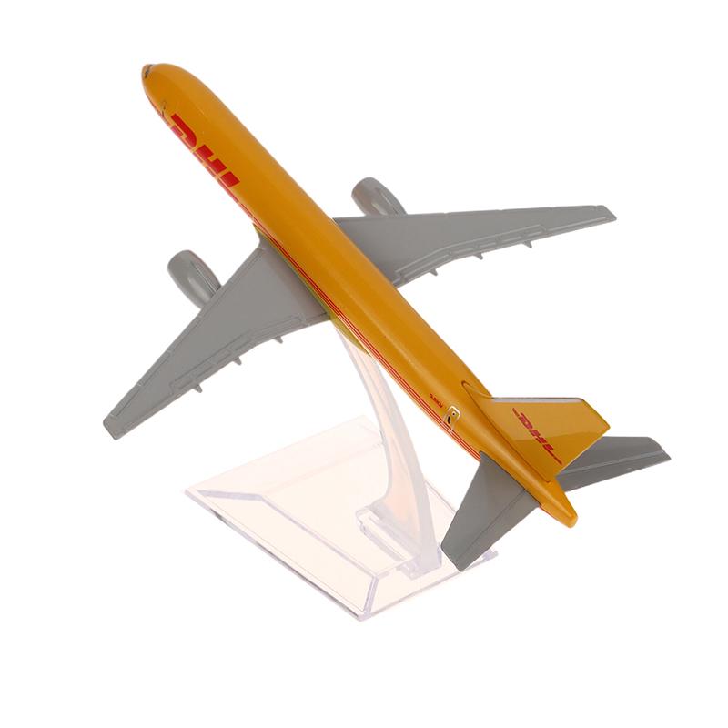 16Cm Scale 1:400 Metal Airplane Replica Dhl Alloy Airplane Model Yellow Freight Machine Diecast Aircraft Aviation Collectibles