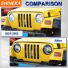 SHINEKA Car Front Headlight Lamp Decoration Cover for Jeep Wrangler TJ 1997 1998 1999 2000 2001 2002-2006 Exterior Accessories