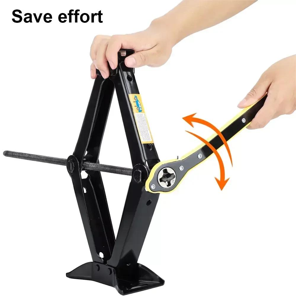 2,5T 1,5T Autokrikken 2-in-1 Handmatige Hefkrik Auto Reparatiegereedschap Hefgereedschap met Arbeidsbesparende Ratel Sleutel Opvouwbare Krik voor Auto