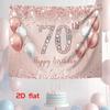 2D Rose Gold Diamond 70th Birthday Backdrop for Her Birthday Photoshoot