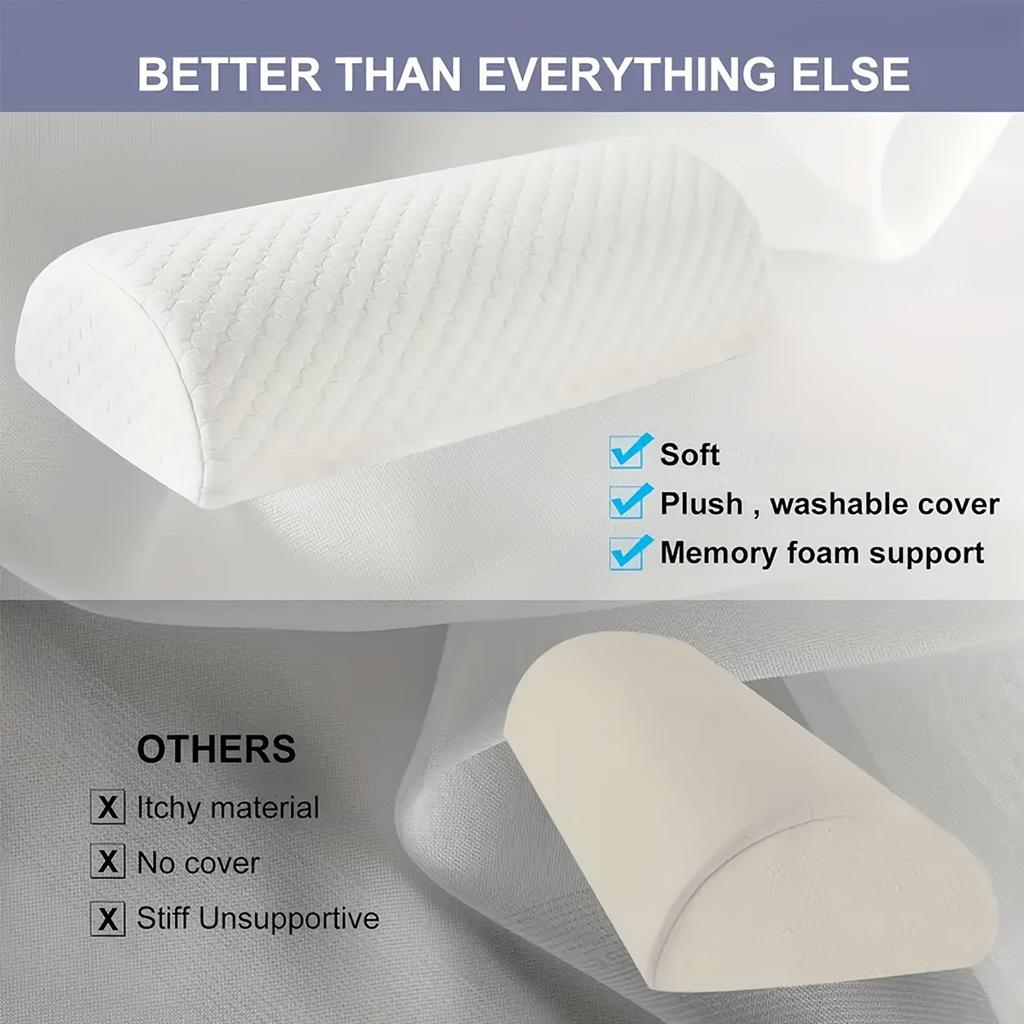 1 Piece Leg, Knee, Lower Back Pillow, Crescent Shape Viscoelastic Foam Pillow, Half Roll Pillow, Lower Back Relaxation