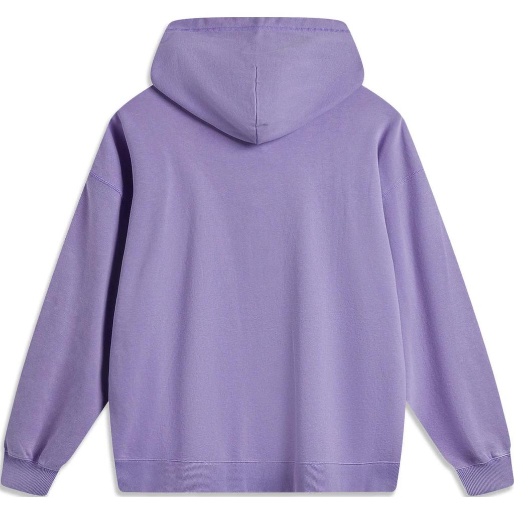 Li Ning Basketball Series Badfive Allover-Print Buchstaben Bequem Atmungsaktiv Vielseitig Lässiger Hoodie Herren Hoodies Fluoreszierend-Stern-Lila AWDU265-4