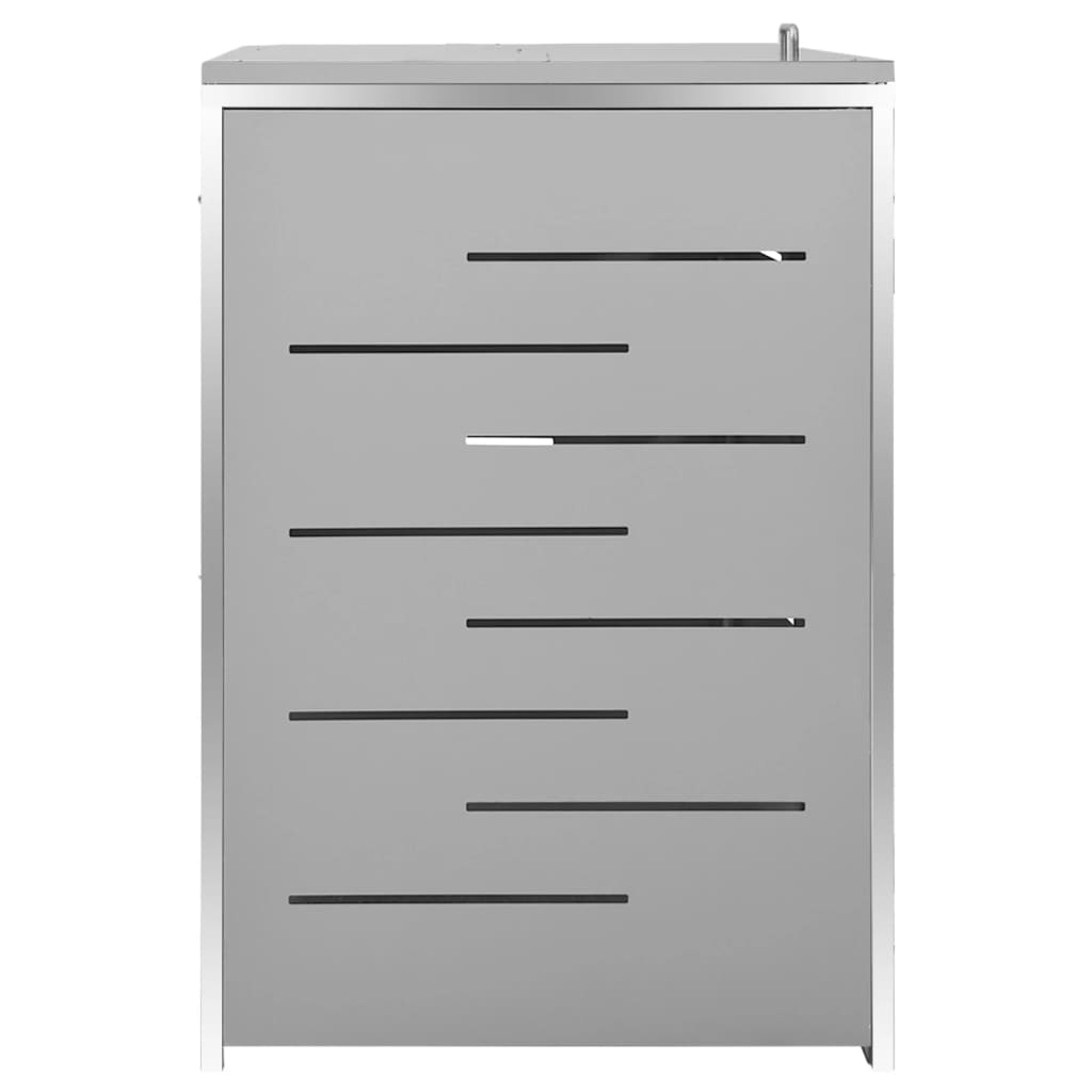 Vidaxl 4 Bin Waste Bin Cover, 276.5X77.5X112.5 Cm, Steel