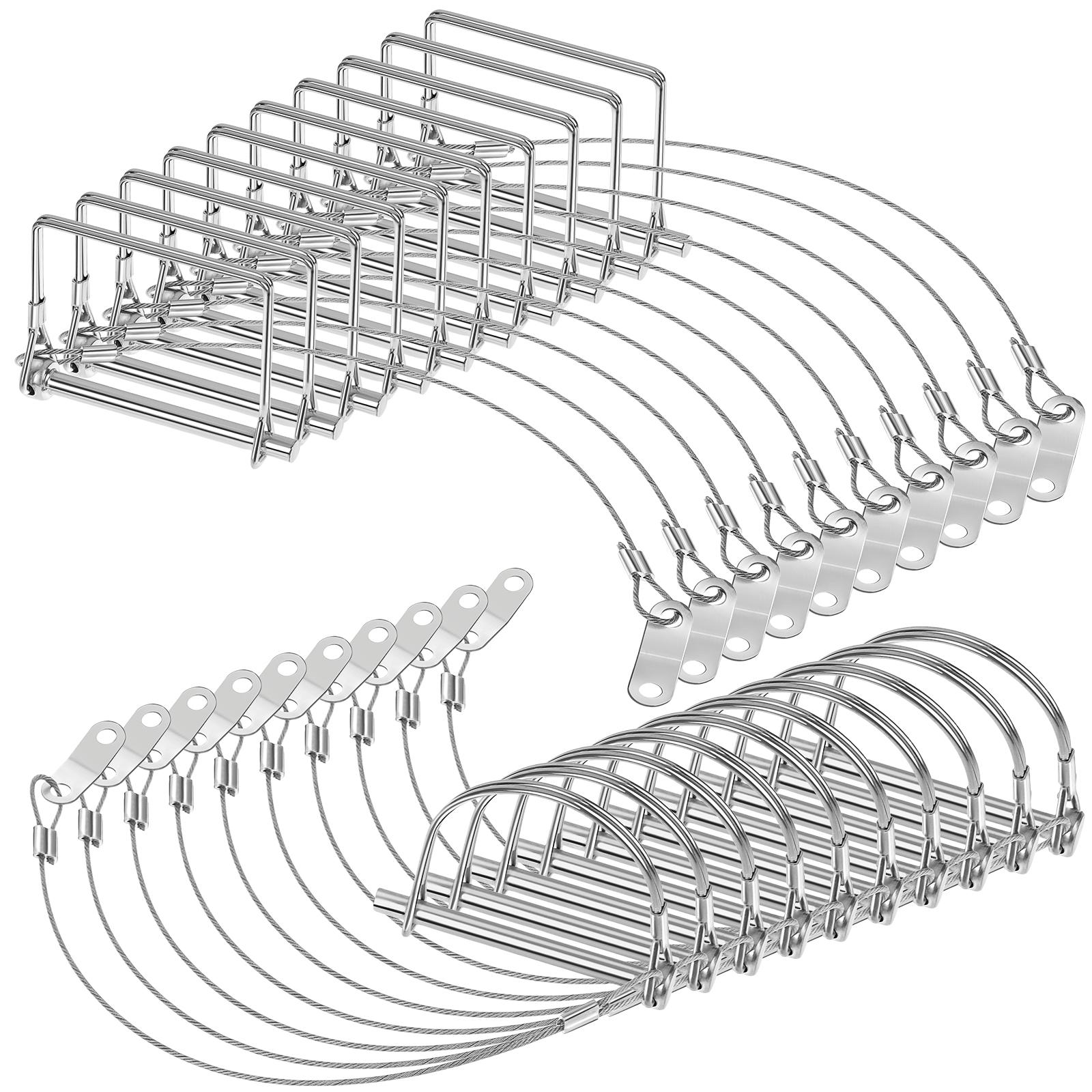 

20 Pcs Trailer Coupler Pin Round Wire Shaft Locking Pin 2-3/4 X 1/4 Heavy Duty Square Safety Coupler Pin With Steel Quick срібний