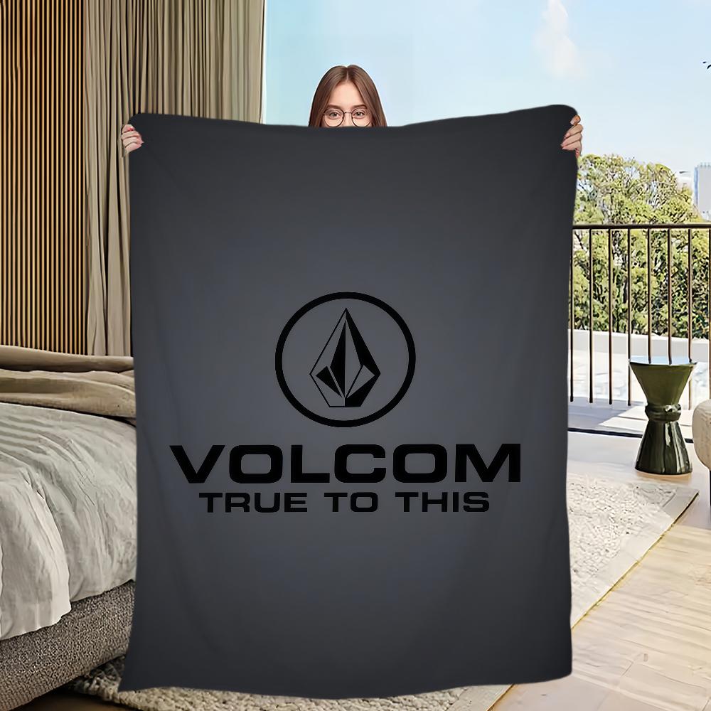 V-Volcom Fashion Brand Blanket Flannel Warm Comfort Soft Plush Blanket For Picnic Beds Sofas Homes And Bedrooms