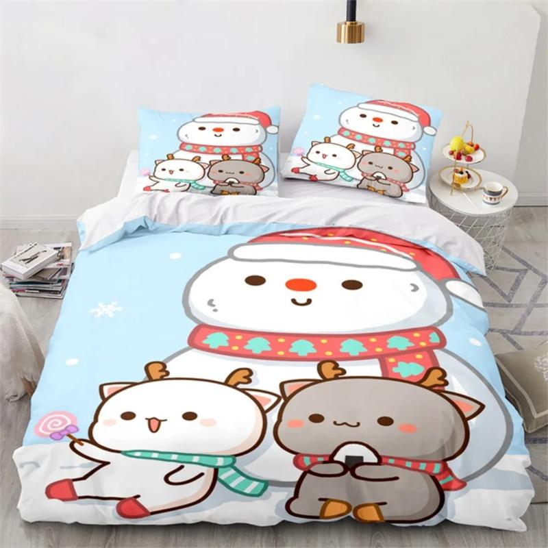 Premium Cartoon Peach Cat Duvet Cover Goma Cute Cats Duvet Cover Interesting Cat Queen King Size For Children Girls Bedroom Decorations