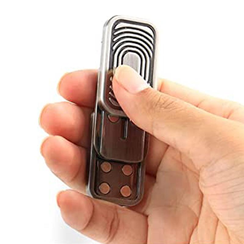 Unique Three Layer Metal Poker Push Card Fidget Slider Haptic Coin Stress Relief Toys Adults Cool Edc Gadgets Decompression Gift