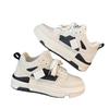 Mid-Top Sneakers Women's  Winter New Muffin Soft Bottom Sneakers Women's Color Matching Lace-up Casual White Shoes for Women