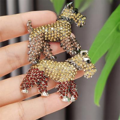 Broszka z francuskim wzorem niszowym Sense New Animal Cute Small Animal Diamond Puppy Broszka Pins Cute Men and Women