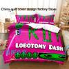 Hip Hop Angry Geometry Dash Bedding Set Single Twin Full Queen King Size Bed Set Adult Kid Bedroom Duvetcover Sets parure de