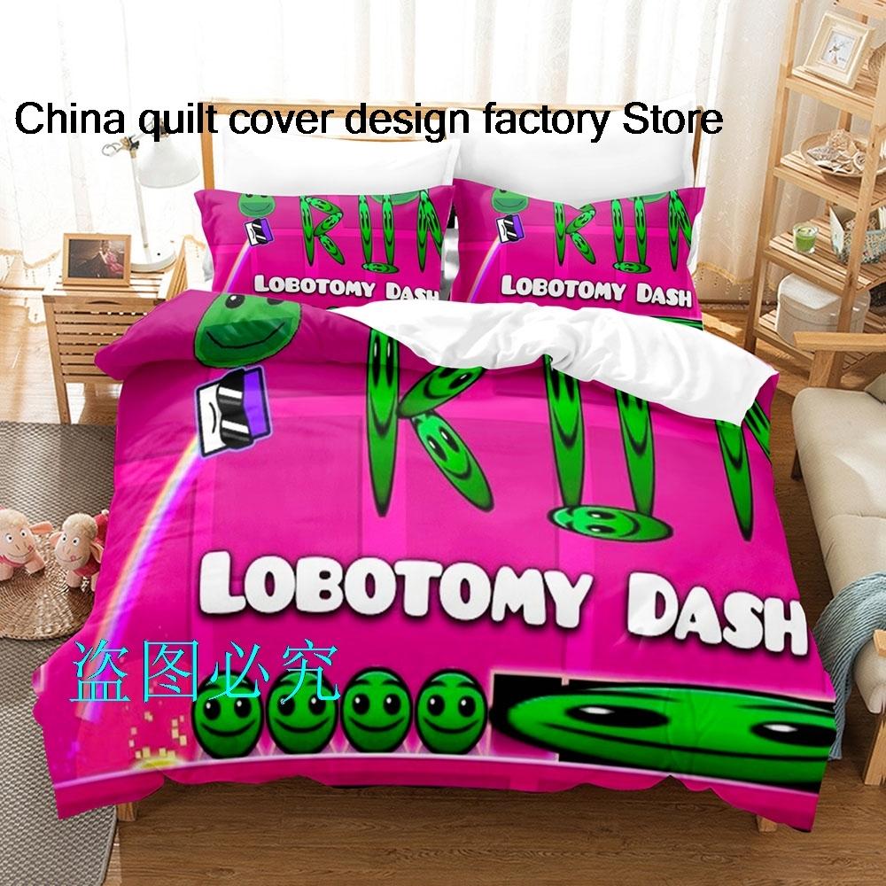 Hip Hop Angry Geometry Dash Bedding Set Single Twin Full Queen King Size Bed Set Adult Kid Bedroom Duvetcover Sets parure de